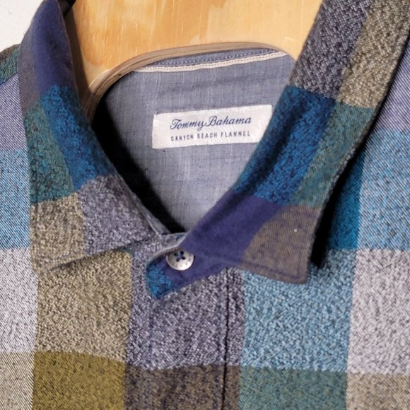 Tommy Bahama‎ Canyon Beach Flannel 3XLB Big Plaid Long Sleeve Button Down Shirt - Picture 5 of 7